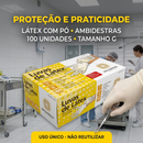 Luva de Procedimento Látex Branca Com Pó 100un - Descarpack