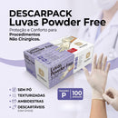 Luva de Procedimento Látex Branca Sem Pó 100un - Descarpack