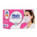 Máscara Tripla Descartável Rosa 50un - Medix
