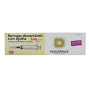 Seringa 3ml Bico Luer Slip Com Agulha 25x0,70 mm 100un - Descarpack