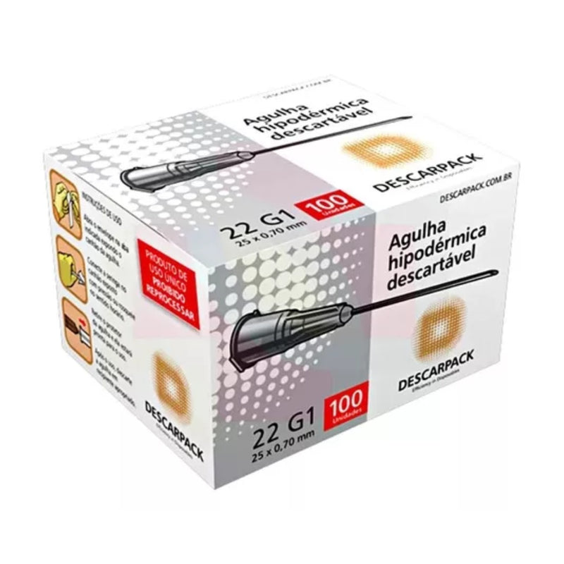 Agulha Descartável 25x0,70 - Descarpack