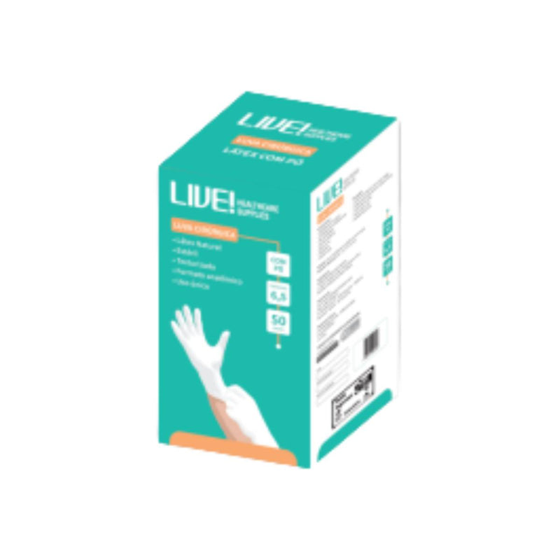 Luva Cirúrgica Látex Estéril Sem Pó 50 Pares - Live