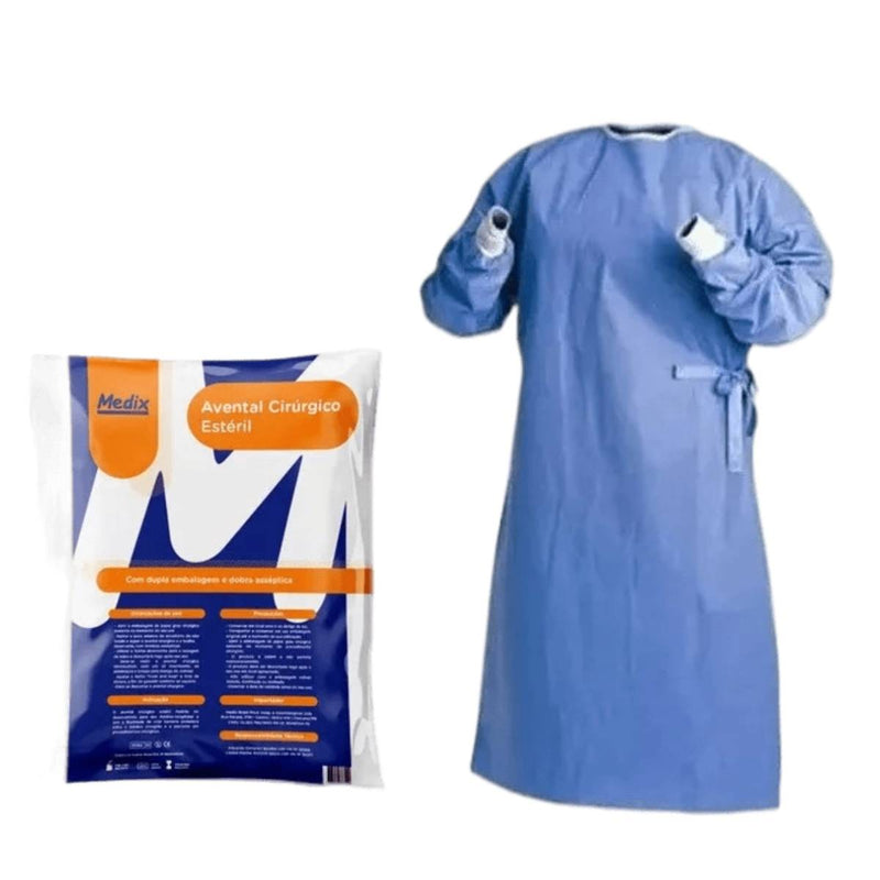 Avental Cirúrgico Manga Longa Estéril 40G - Medix