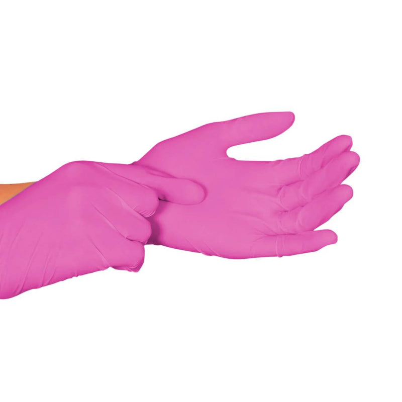 Luva de Procedimento Nitrílica Rosa Sem Pó 100un - Medix