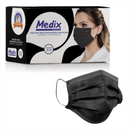 Máscara Tripla Descartável Preta 50un - Medix