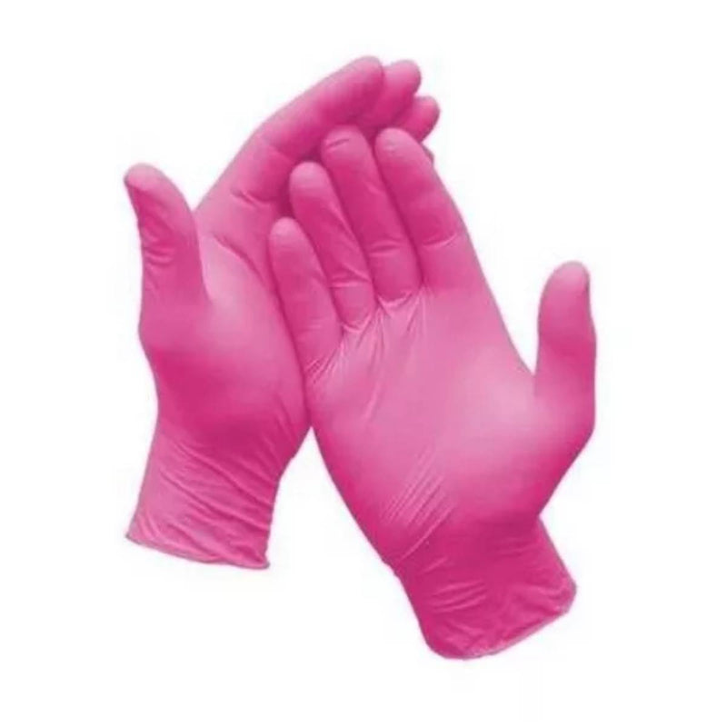 Luva de Procedimento Nitrílica Rosa Sem Pó 100un - Medix