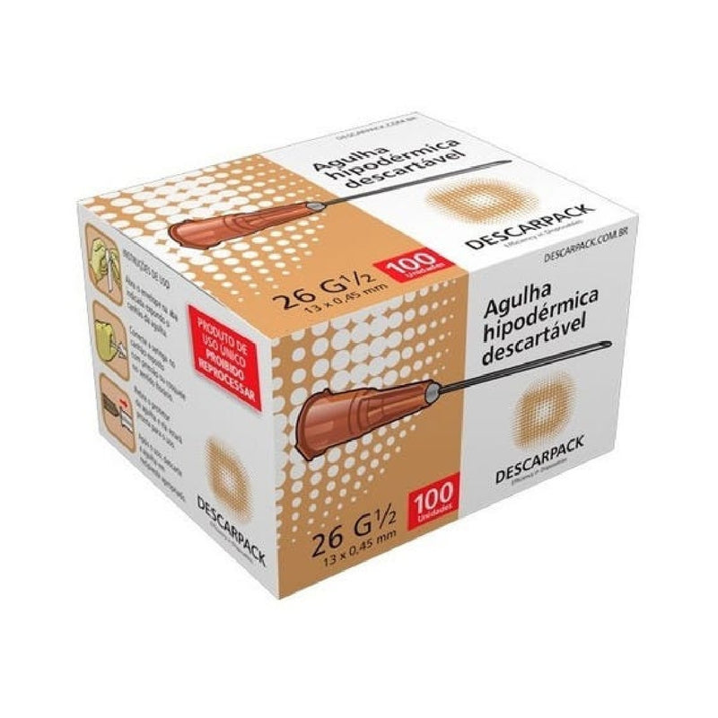 Agulha Descartável 13x0,45 - Descarpack