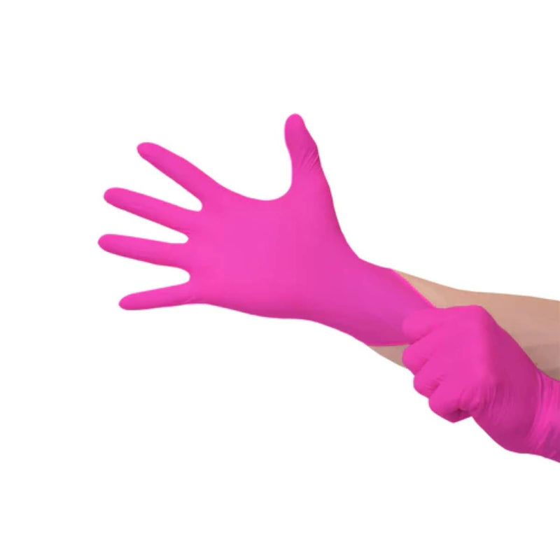 Luva de Procedimento Nitrílica Rosa Sem Pó 100un - Medix