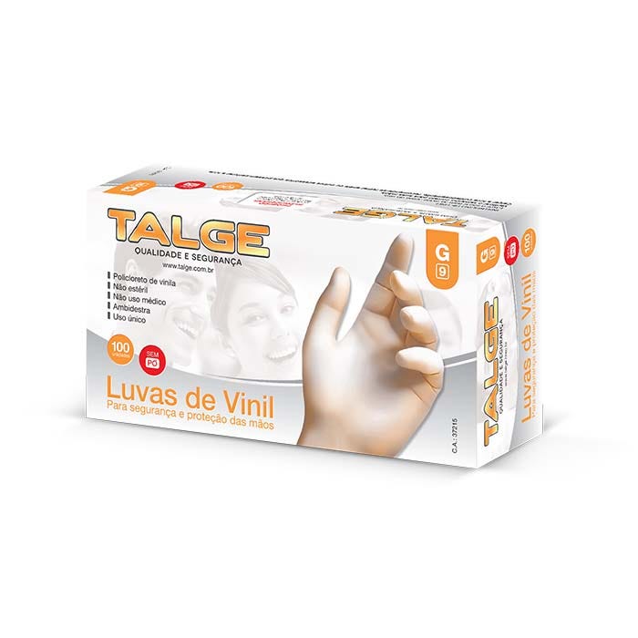 Luva Vinil Sem Pó 100un - Talge