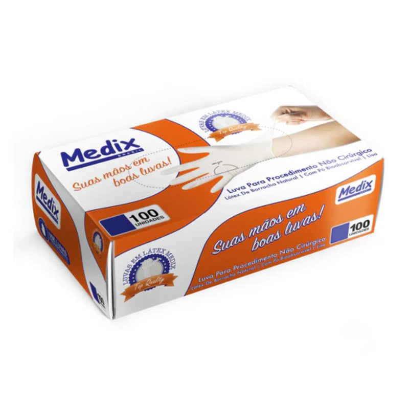Luva de Procedimento Látex Com Pó 100un - Medix